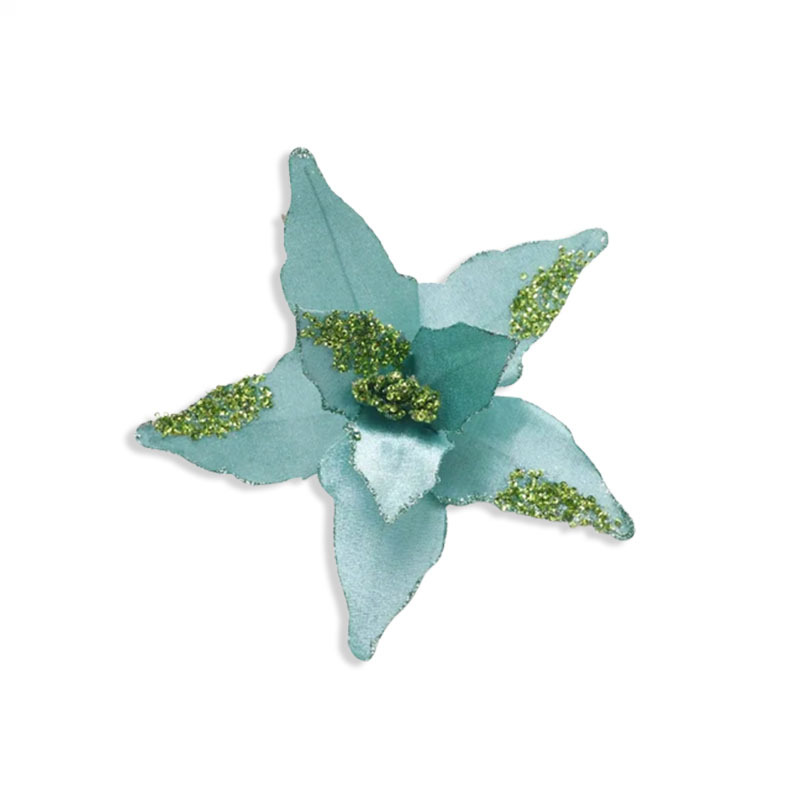 Christmas Decoration Green Flannelette Artificial Flowers