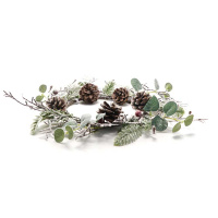 Christmas Home Decoration White Pine Cone Wreath