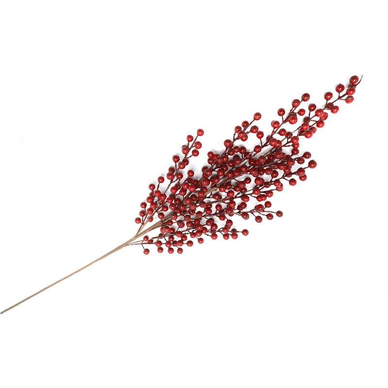 Christmas House Deco With Red Artificial Berry Branches