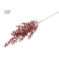 Christmas House Deco With Red Artificial Berry Branches