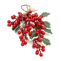 Christmas House Deco With Red Berries Hanging Upside Down