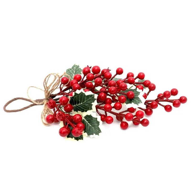 Christmas House Deco With Red Berries Hanging Upside Down