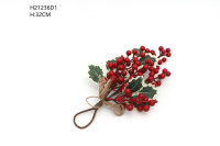 Christmas House Deco With Red Berries Hanging Upside Down