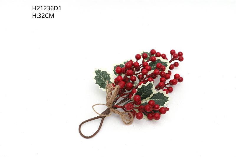 Christmas House Deco With Red Berries Hanging Upside Down