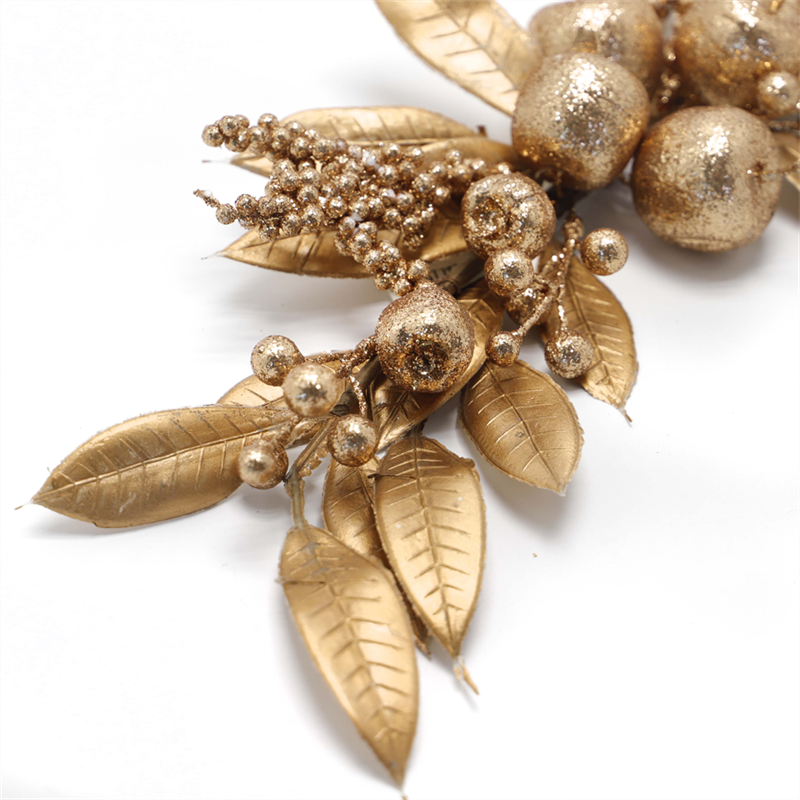 Gold Artificial Foam Apple Hanging Upside Down