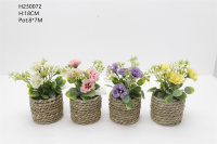 부활절 장식 밀짚 밧줄 시뮬레이션 꽃 분재