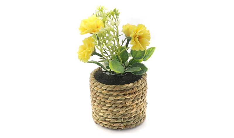 Straw rope simulation flower bonsai