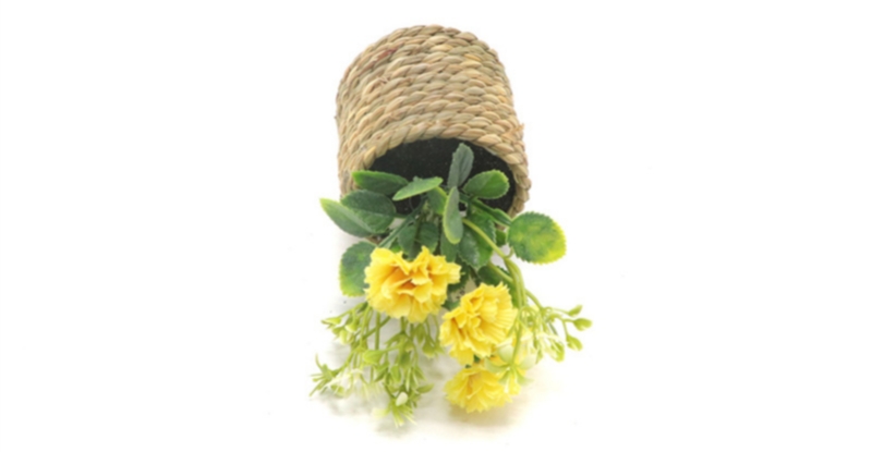 Straw rope simulation flower bonsai