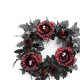 Porte decorative di Halloween con rose nere artificiali