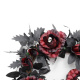 Puertas decorativas de Halloween con rosas negras artificiales