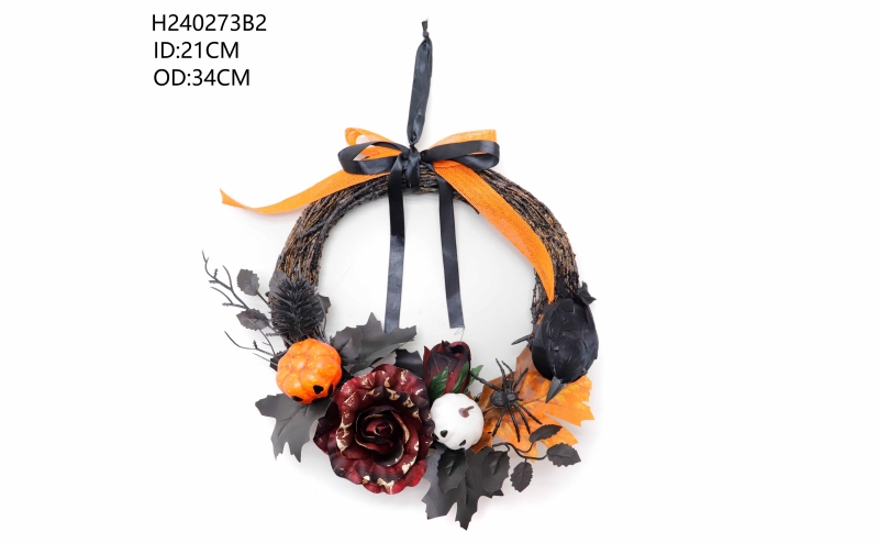 Artificial Pumpkin Wreath