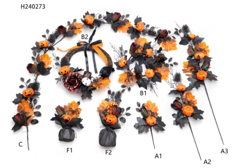 Artificial Pumpkin Wreath