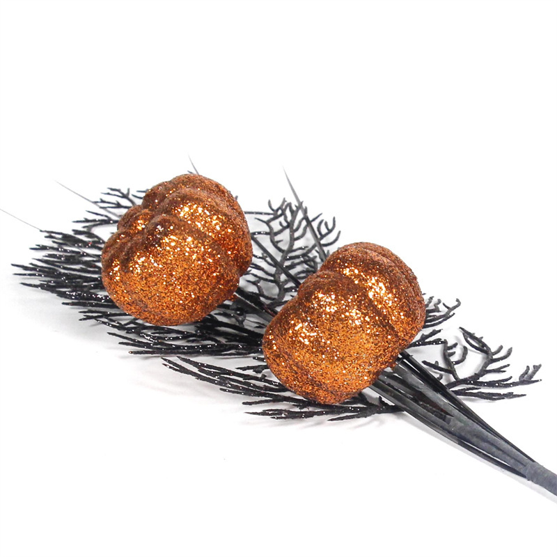 Easy Halloween Deco With Artificial Pumpkin Sprigs