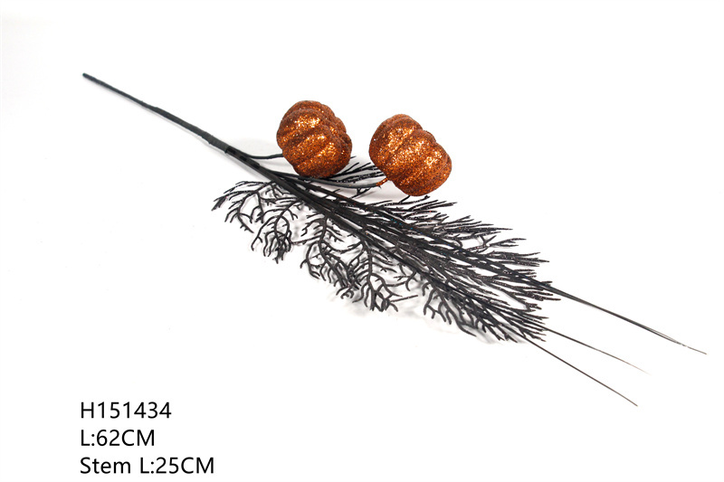 Easy Halloween Deco With Artificial Pumpkin Sprigs