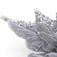 Christmas Decor Grey Flannelette Artificial Flower