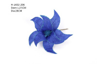 Christmas Art Deco Blue Linen Artificial Flowers