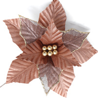 Christmas Porch Deco With Dark Pink Artificial Flowers