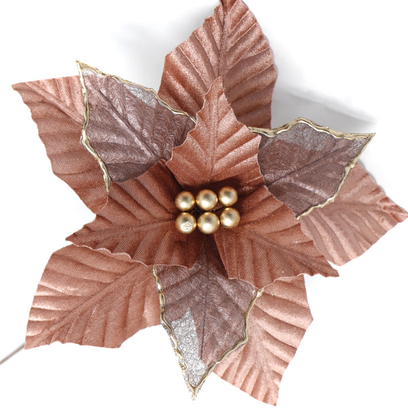 Christmas Porch Deco With Dark Pink Artificial Flowers