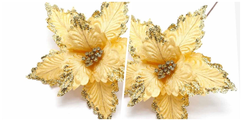 Yellow Glitter Artificial Flowers