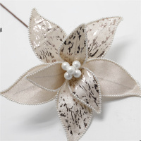 Christmas Porch White Pearl Velvet Artificial Flowers