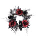 Decorate A Small Black Rose Wreath For Halloween