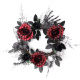 Décorez une petite couronne de roses noires pour Halloween