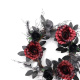 Decorate A Small Black Rose Wreath For Halloween