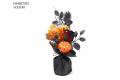 Bonsai de decoração de abóbora com careta de Halloween