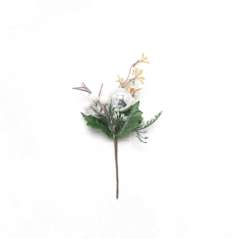 Christmas White Glitter white Berries Stems Artificial Holly Sprays Holiday Floral Picks for Christmas Tree Wreath Floral Winter Season Decor (White)