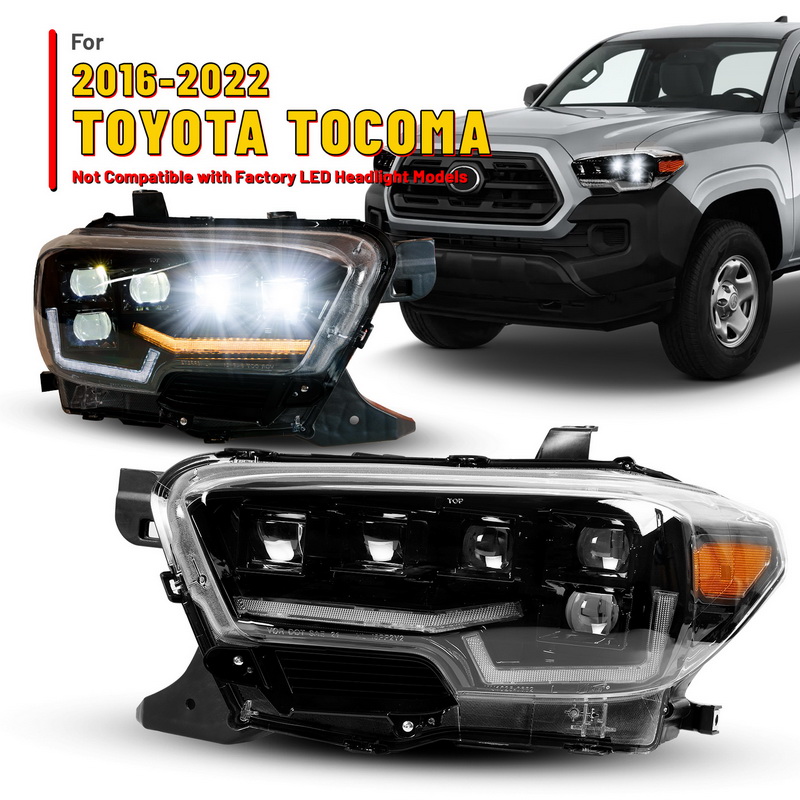 Smoked Toyota Tacoma Led Headlights 2016-2023