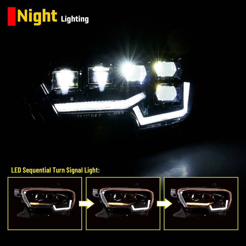 Smoked Toyota Tacoma Led Headlights 2016-2023