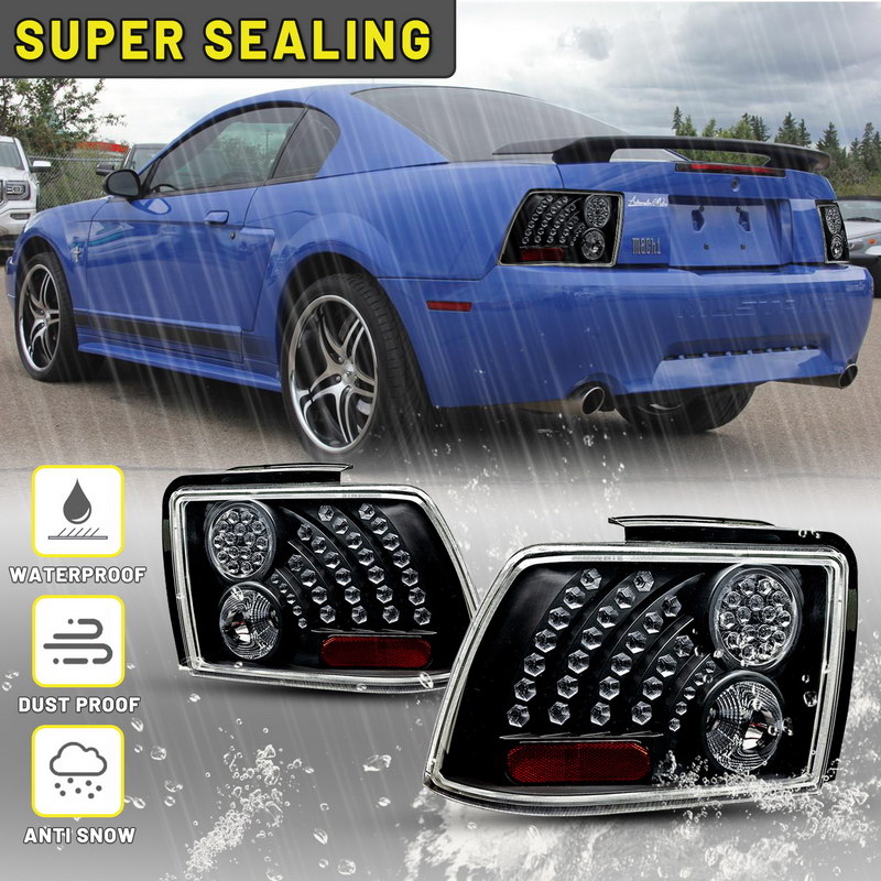 1999-2004 Mustang Clear Sequential Tail Lights