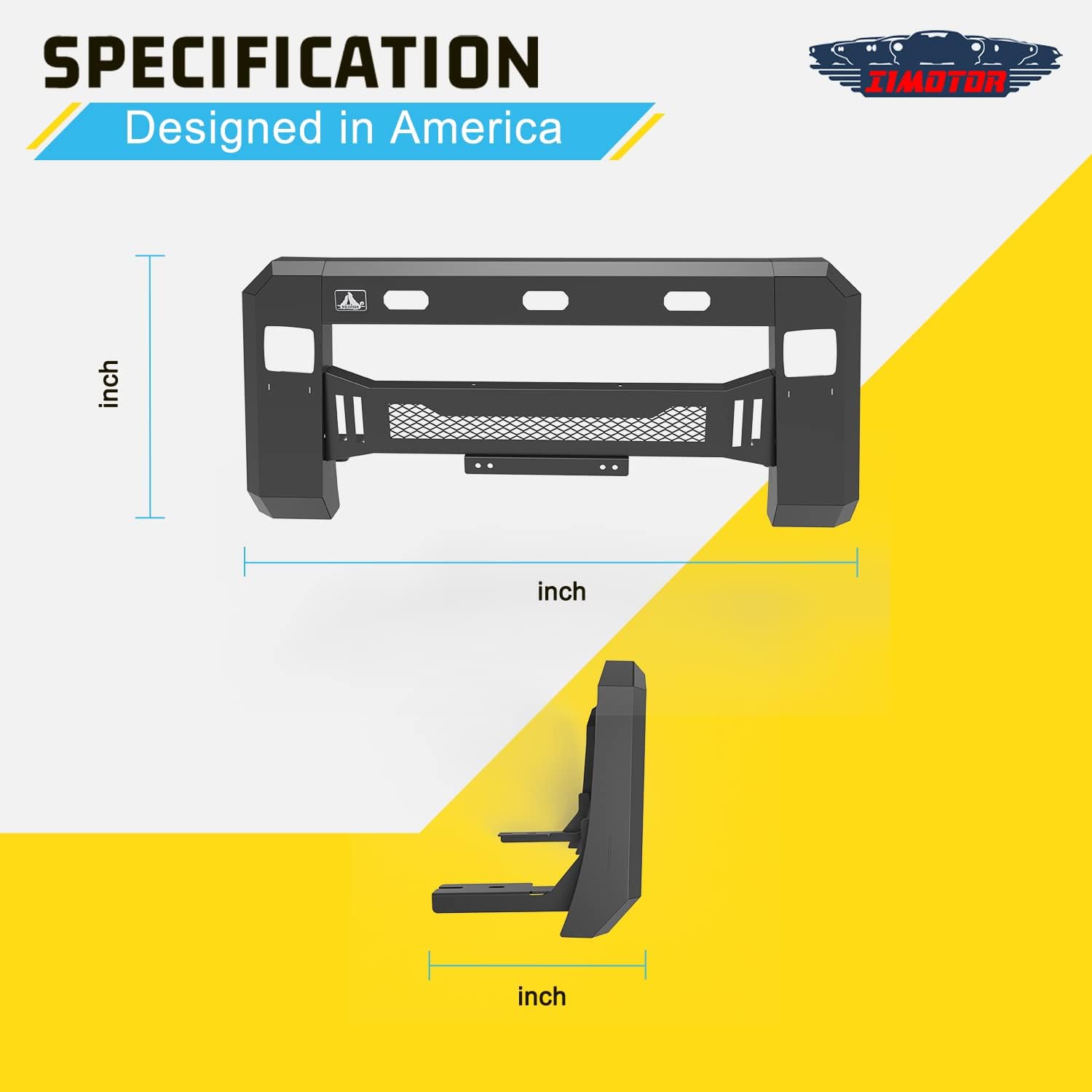 Ford F150 2018-2020 Pickup Truck 2 Pod Light Heavy Duty Steel Mesh Grille Black Bull Bar front bumper