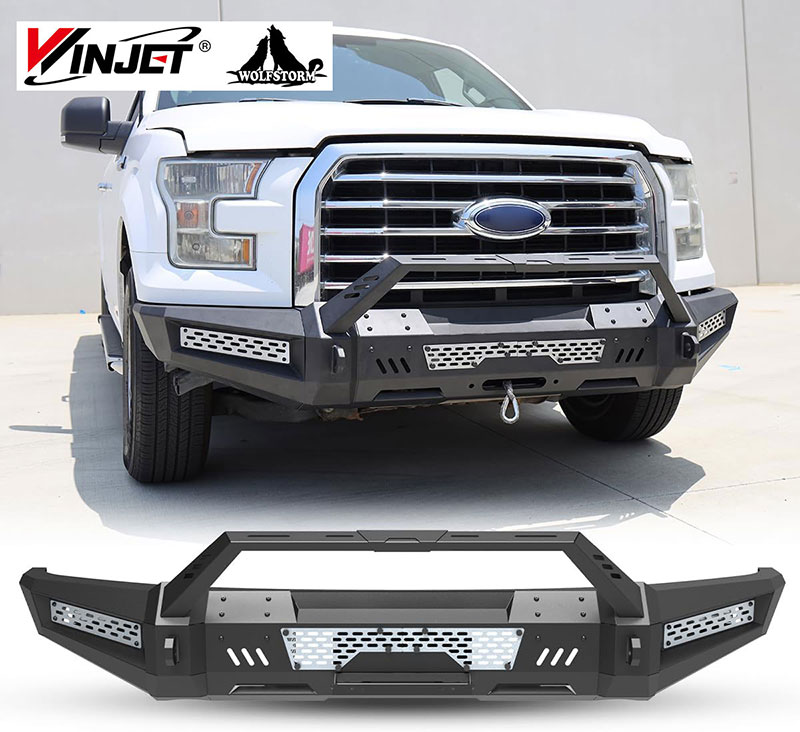 Ford F150 2015-2017 Arch Half Round Black Steel Simple Off-road Front Bumper Bull bar front bumper