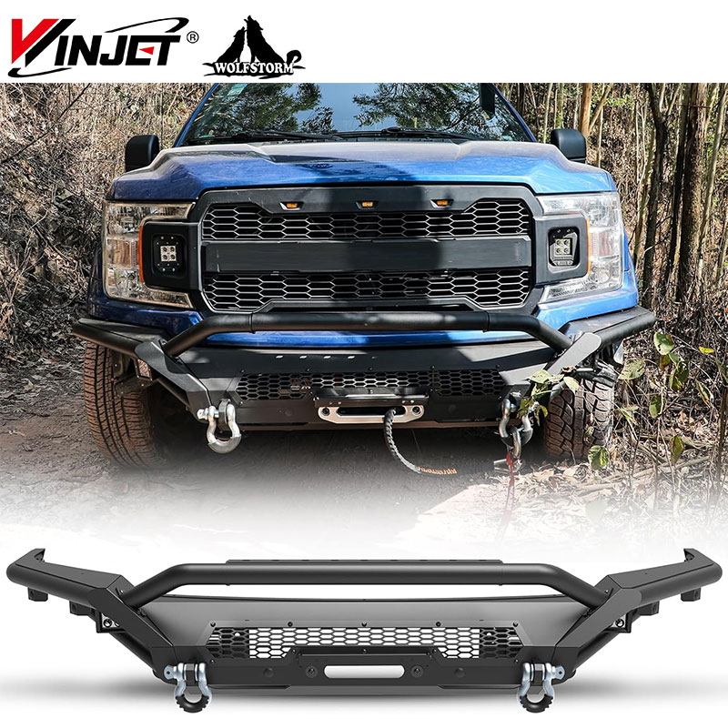Ford F150 2018-2020 2021-2023 Suporte de montagem de placa de licença dobrável para-choque de ferro tubular para-choque de cruzeiro em areia