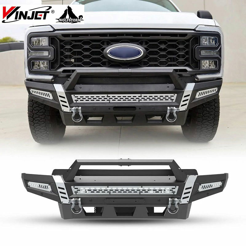 Ford F250 F350 2017-2022 permite pintura DIY em para-lamas laterais + para-choque dianteiro, para-choque de aço