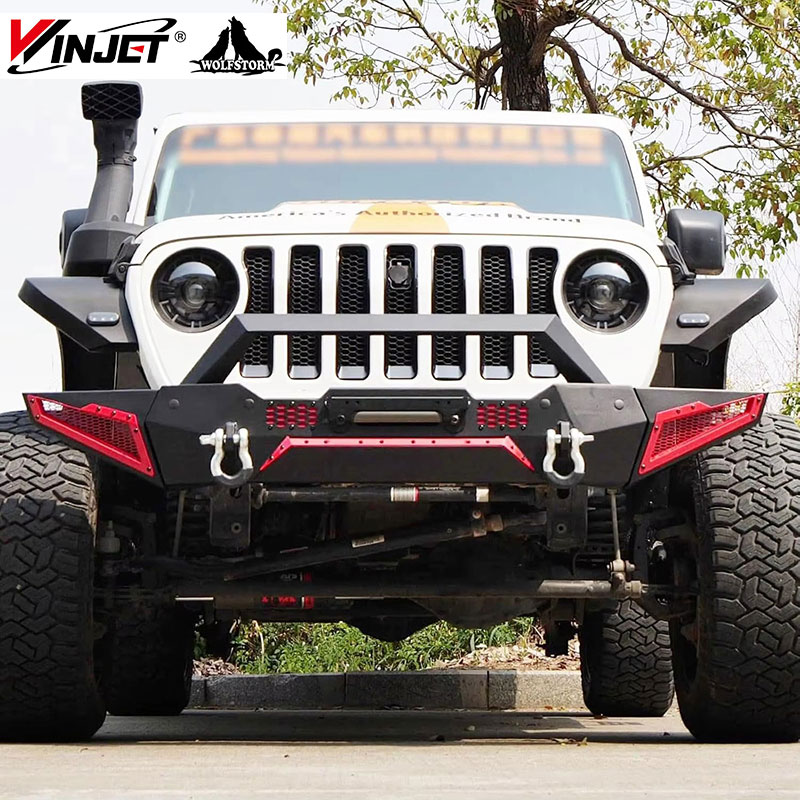 for 2018-2023 Wrangler JL 4x4 off-road body armor Bull bar 2 Stage Black Powder Coated Heavy Duty guard bumper bull bar
