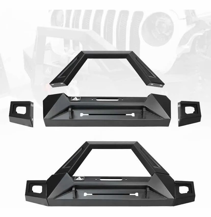 2017-2018 Wrangler JK 2 D-ring Mounts Bracket widen upper bull bar Heavy Duty Steel Front Bumper assembly with Pod light 2 PCS