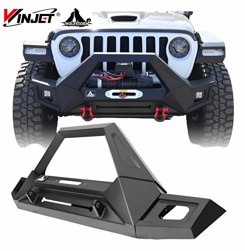 2017-2018 Wrangler JK 2 D-ring Mounts Bracket widen upper bull bar Heavy Duty Steel Front Bumper assembly with Pod light 2 PCS