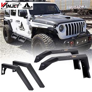 Jeep JL 2018-2020 Offroad Off-road Siyah Dokulu Toz Kaplamalı Çelik Ön Çamurluk Genişleticileri Arka Çamurluk Genişleticileri