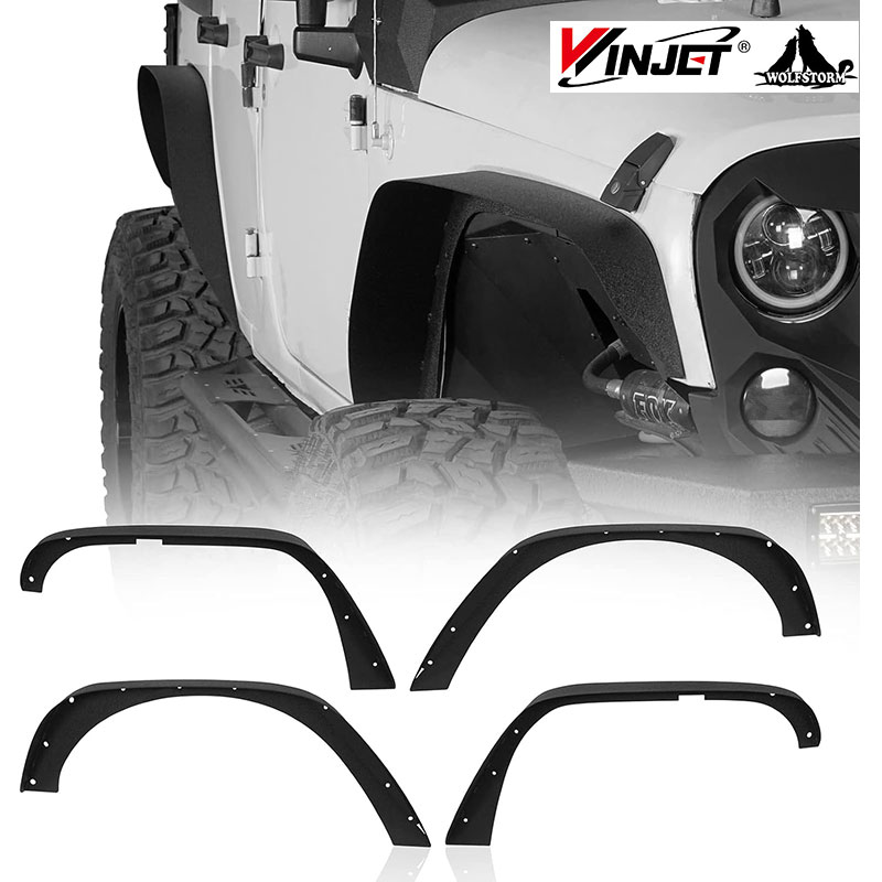 For 2007-2018 Jeep Wrangler JK JKU pickup truck retrofitting Factory Direct Sale Vehicle Accessories Exterior Parts Metal Fender Flares