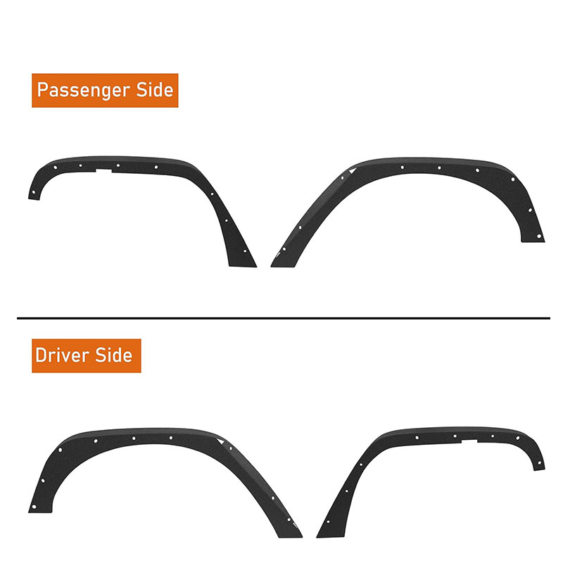 For 2007-2018 Jeep Wrangler JK JKU pickup truck retrofitting Factory Direct Sale Vehicle Accessories Exterior Parts Metal Fender Flares