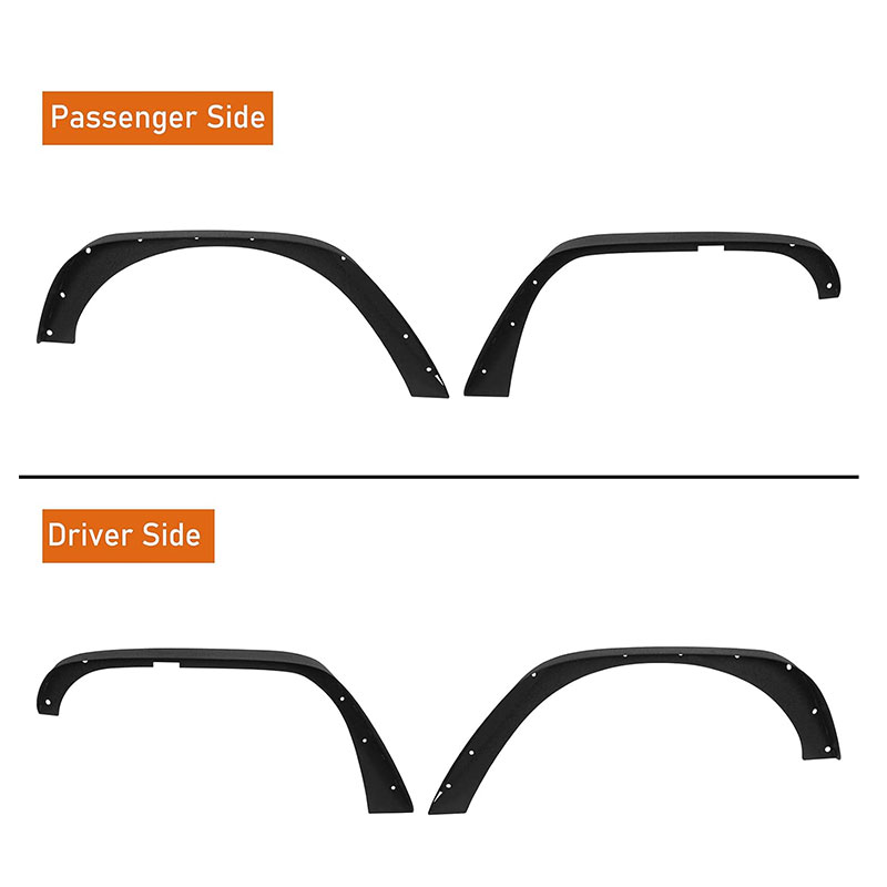For 2007-2018 Jeep Wrangler JK JKU pickup truck retrofitting Factory Direct Sale Vehicle Accessories Exterior Parts Metal Fender Flares
