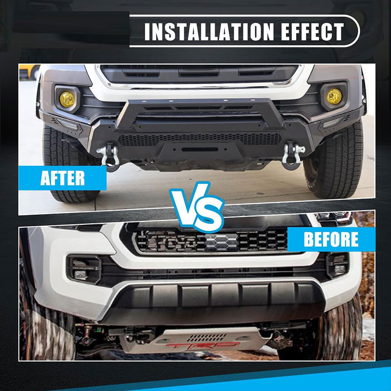 fit 2016-2023 Toyota Tacoma steel full-width augular 3 in 1 combo front bumper bull bar