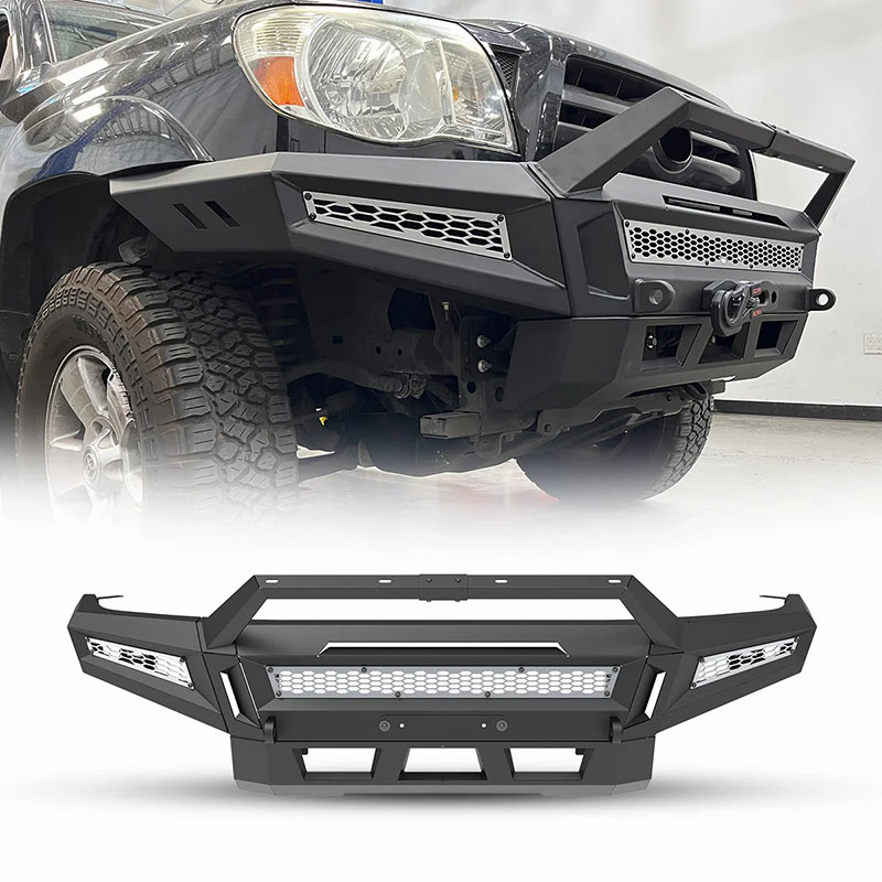 fit 2005-2015 Toyota Tacoma tough rugged augular 3 piece combo U type upper bumper front bumper guard bull bar