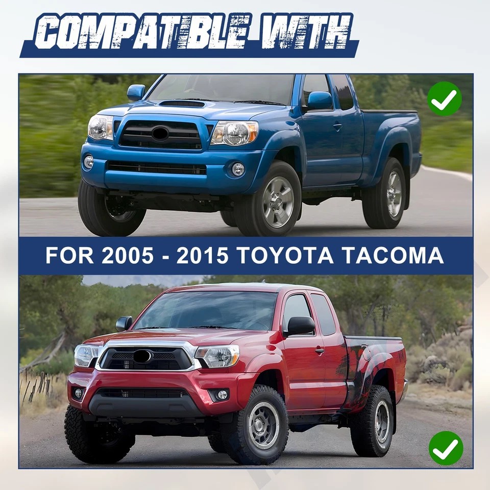 fit 2005-2015 Toyota Tacoma tough rugged augular 3 piece combo U type upper bumper front bumper guard bull bar