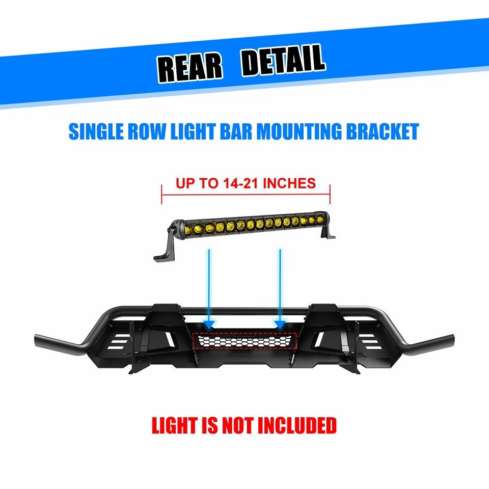 Front Bumper for 2024-2025 toyota tacoma black texuture powder coate nudge bar front bumper bull bar