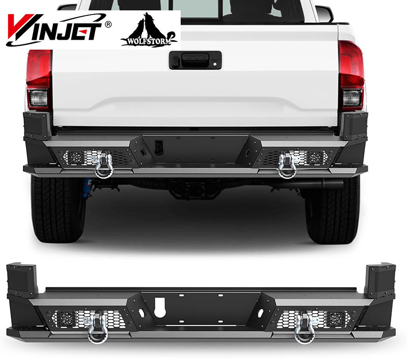 fit Tacoma 2016-2023 Wolfstorm Metal Exterior Accessories Steel Black Micro Sand Powder Coated Rear Bumper