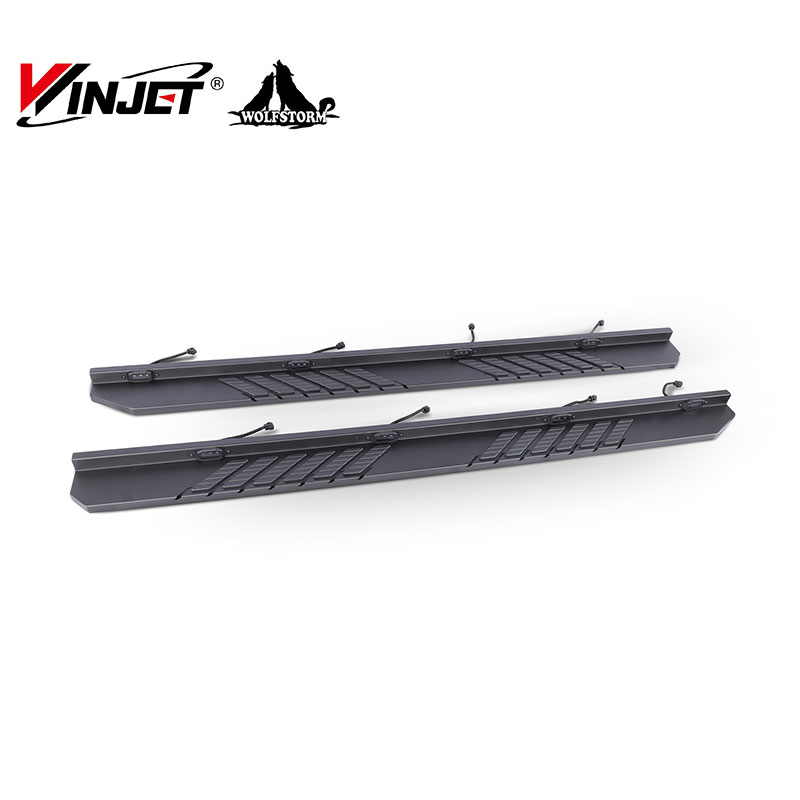 Pedane laterali con design a trama per pedali a tutta lunghezza in acciaio nero, pedane laterali sostitutive per Ford F-150 F-250 2017-2024