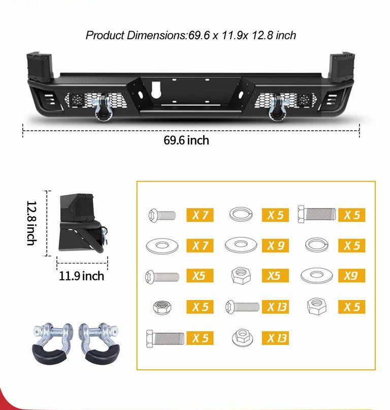 Kaufen Passend für Toyota Tacoma 2016-2023, installierbares BSM-Gerät, Zusatzscheinwerfer, 2 Stück D-Ring-Schäkel, 2 Stück LED-Kennzeichenbeleuchtung, rohrförmige Heckstoßstange;Passend für Toyota Tacoma 2016-2023, installierbares BSM-Gerät, Zusatzscheinwerfer, 2 Stück D-Ring-Schäkel, 2 Stück LED-Kennzeichenbeleuchtung, rohrförmige Heckstoßstange Preis;Passend für Toyota Tacoma 2016-2023, installierbares BSM-Gerät, Zusatzscheinwerfer, 2 Stück D-Ring-Schäkel, 2 Stück LED-Kennzeichenbeleuchtung, rohrförmige Heckstoßstange Marken;Passend für Toyota Tacoma 2016-2023, installierbares BSM-Gerät, Zusatzscheinwerfer, 2 Stück D-Ring-Schäkel, 2 Stück LED-Kennzeichenbeleuchtung, rohrförmige Heckstoßstange Hersteller;Passend für Toyota Tacoma 2016-2023, installierbares BSM-Gerät, Zusatzscheinwerfer, 2 Stück D-Ring-Schäkel, 2 Stück LED-Kennzeichenbeleuchtung, rohrförmige Heckstoßstange Zitat;Passend für Toyota Tacoma 2016-2023, installierbares BSM-Gerät, Zusatzscheinwerfer, 2 Stück D-Ring-Schäkel, 2 Stück LED-Kennzeichenbeleuchtung, rohrförmige Heckstoßstange Unternehmen